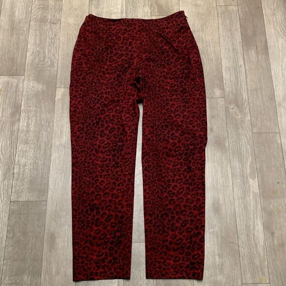 Womens Talbots Signature Animal Leopard Print Ankle Work Casual Career Pants - Picture 1 of 9